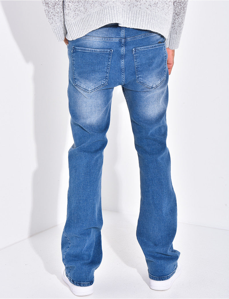 Jeans coupe droite à tâches de peinture