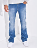 Jeans coupe droite à tâches de peinture