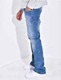 Jeans coupe droite à tâches de peinture