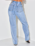 Jeans coupe droite avec chaînes