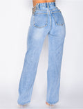 Jeans coupe droite avec chaînes