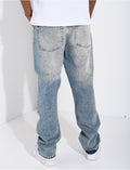 Jeans coupe droite délavé