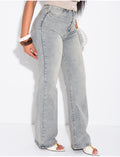 Jeans coupe droite taille haute stretchy