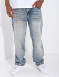 Jeans coupe droite délavé