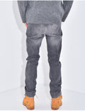 Jeans coupe droite destroy