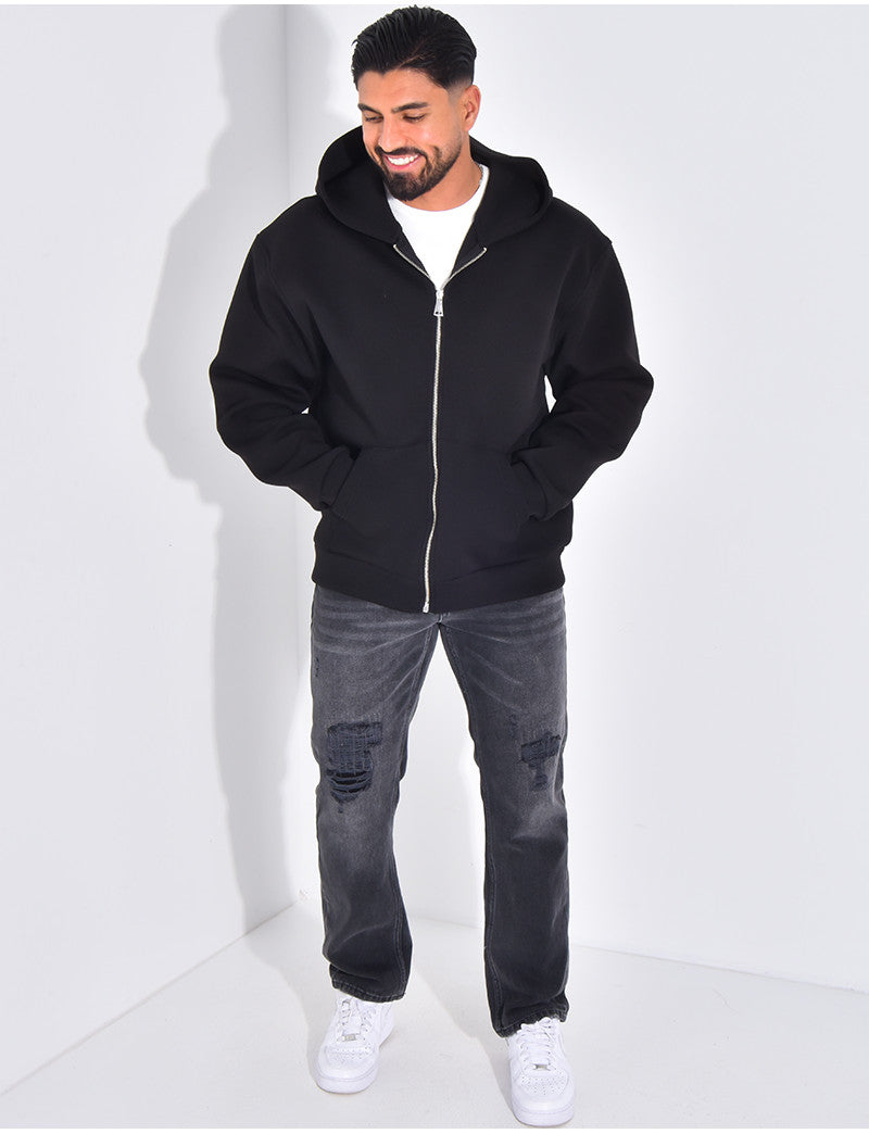 Jeans coupe droite destroy