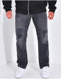 Jeans coupe droite destroy