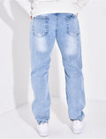 Jeans coupe droite destroy