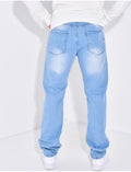 Jeans coupe droite destroy