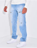 Jeans coupe droite destroy