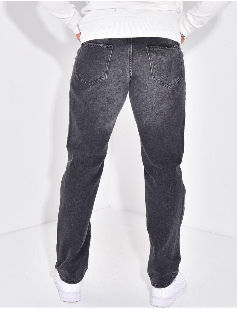 Jeans coupe droite destroy