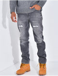 Jeans coupe droite destroy
