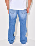 Jeans coupe droite destroy