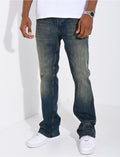 Jeans coupe droite effet vieilli