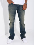 Jeans coupe droite effet vieilli