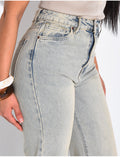 Jeans coupe droite délavage effet vintage