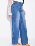 Jeans coupe droite taille haute sans taille