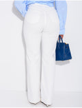 Jeans coupe droite stretch taille haute