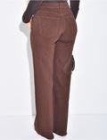 Jeans coupe droite taille basse marron