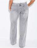 Jeans taille basse wid leg délavé