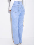 Jeans bleu clair coupe droite