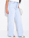Jeans bleu clair coupe droite