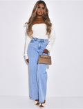 Jeans bleu clair coupe droite