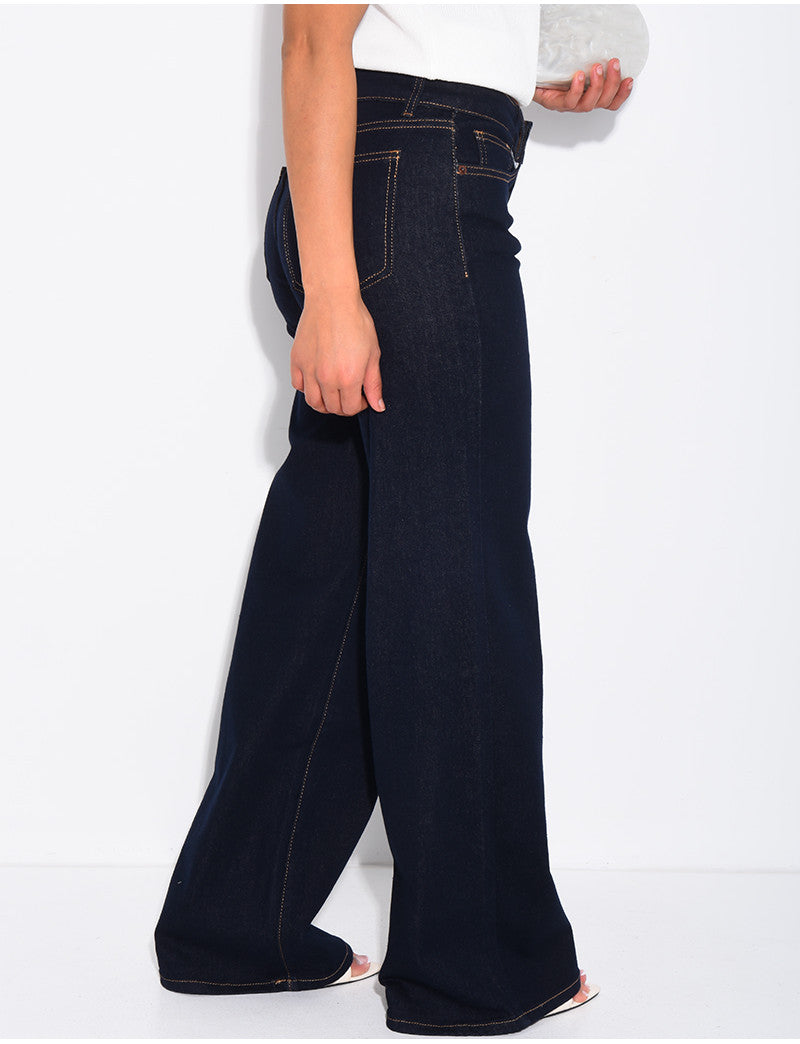 Jeans taille basse wid leg
