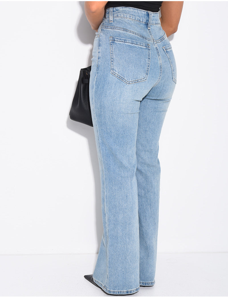Jeans bootcut stretch délavé