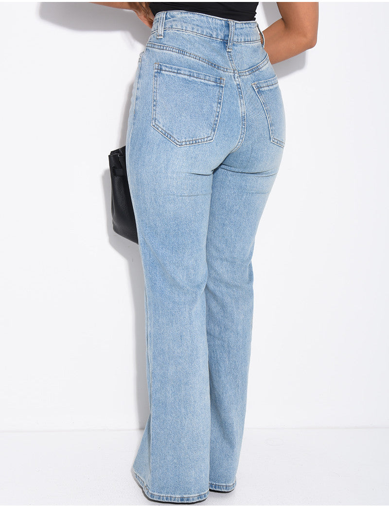 Jeans bootcut stretch délavé