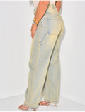 Jeans large à poches délavé vintage