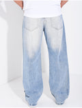 Jeans coupe large délavé