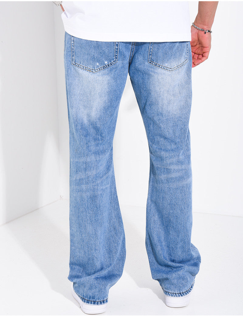 Jeans coupe large destroy