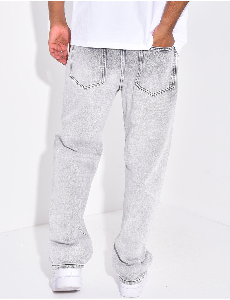 Jeans coupe large destroy