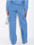 Jeans coupe large et taille élastique