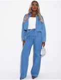 Jeans coupe large et taille élastique
