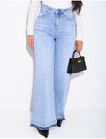 Jeans clair délavé coupe large