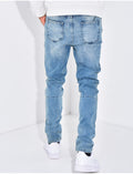 Jeans destroy à fermeture éclaire aux chevilles