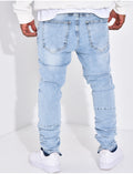 Jeans destroy à tâches de peinture & fermeture éclaire
