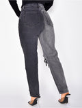 Jeans destroy bi-color coupe droite