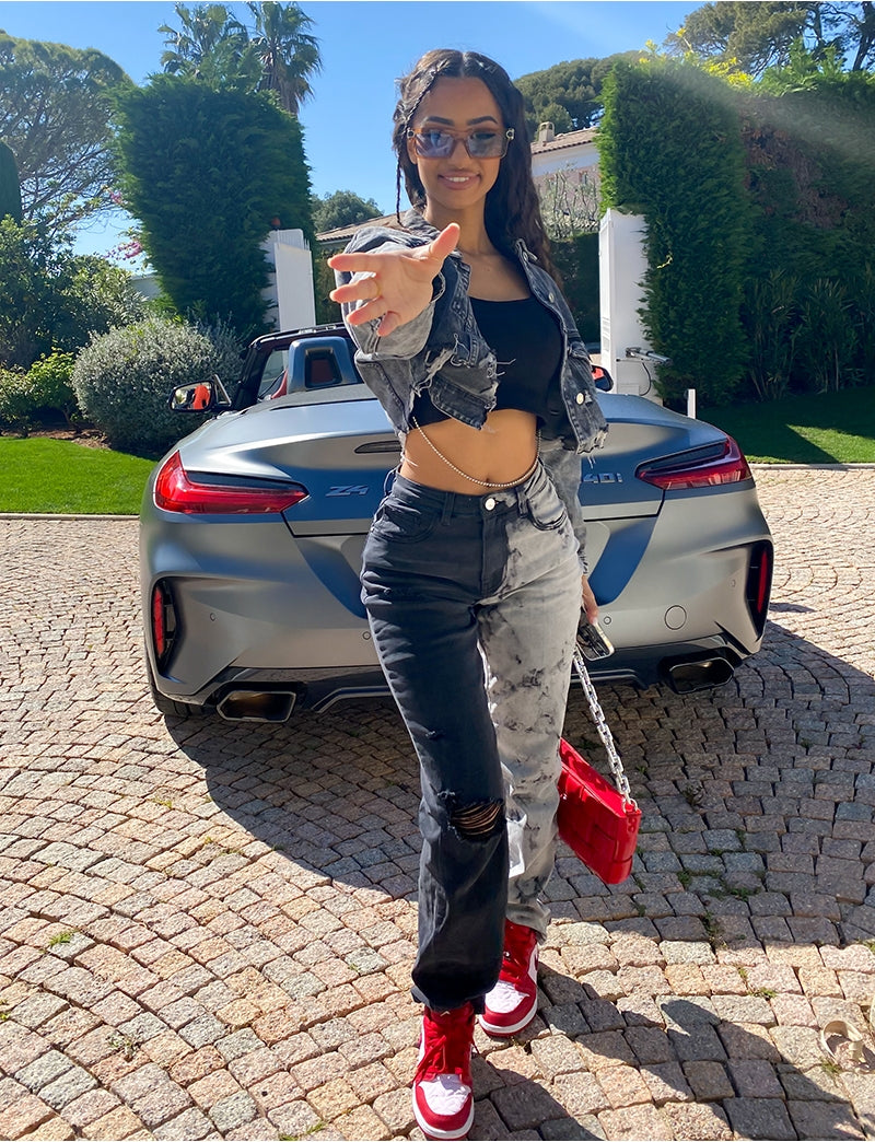 Jeans destroy bi-color