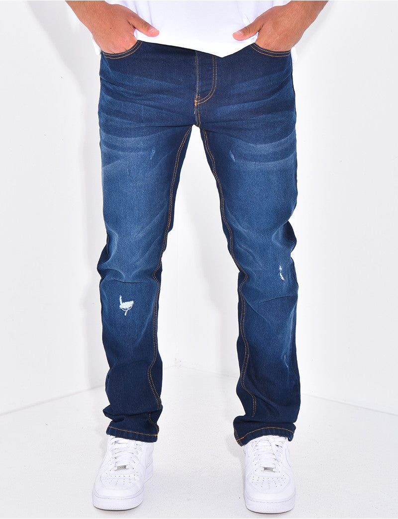 Jeans destroy coupe droite