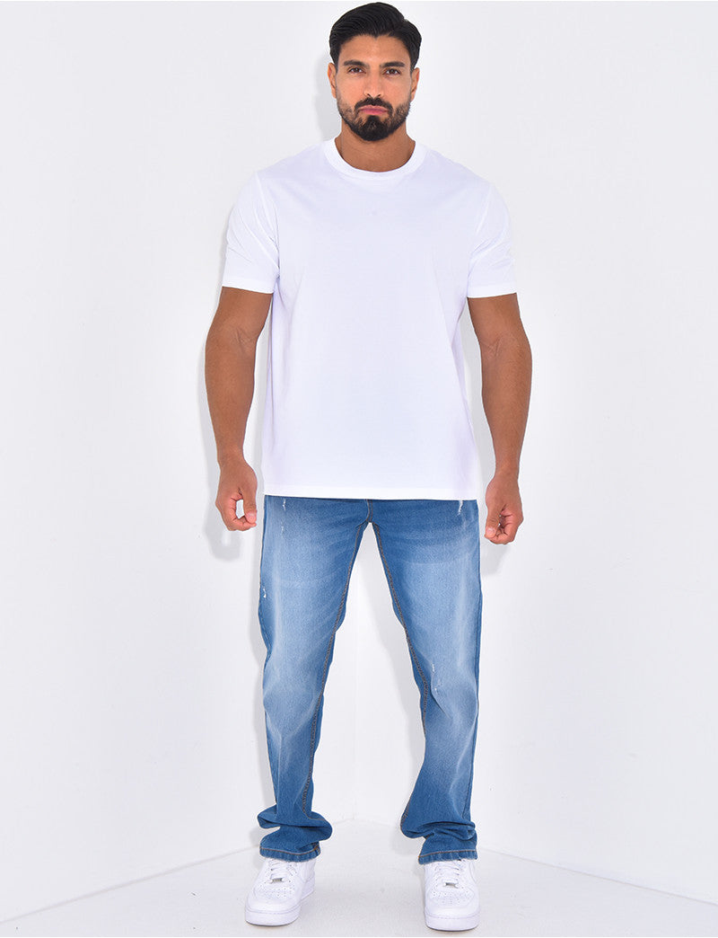 Jeans destroy coupe droite