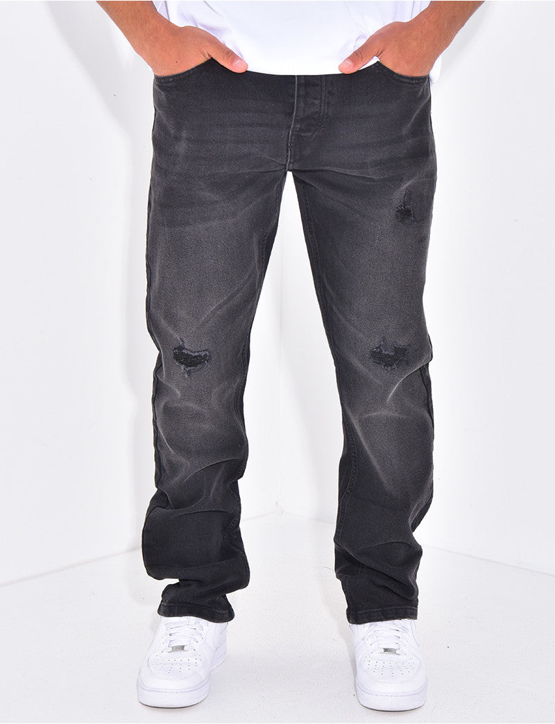 Jeans destroy coupe droite