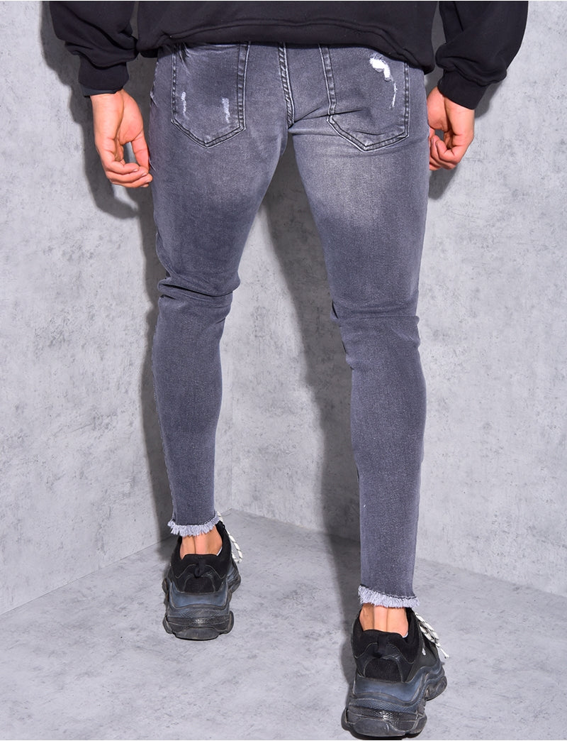 Jeans destroy effiloché aus chevilles