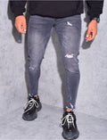 Jeans destroy effiloché aus chevilles