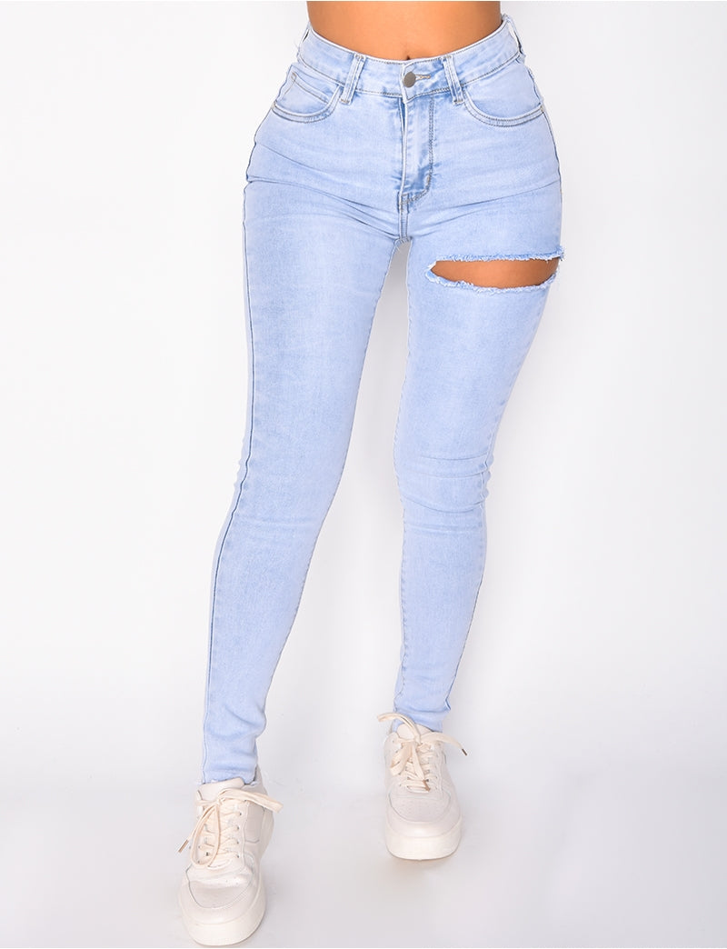 Jeans skinny destroy ultra stretchy