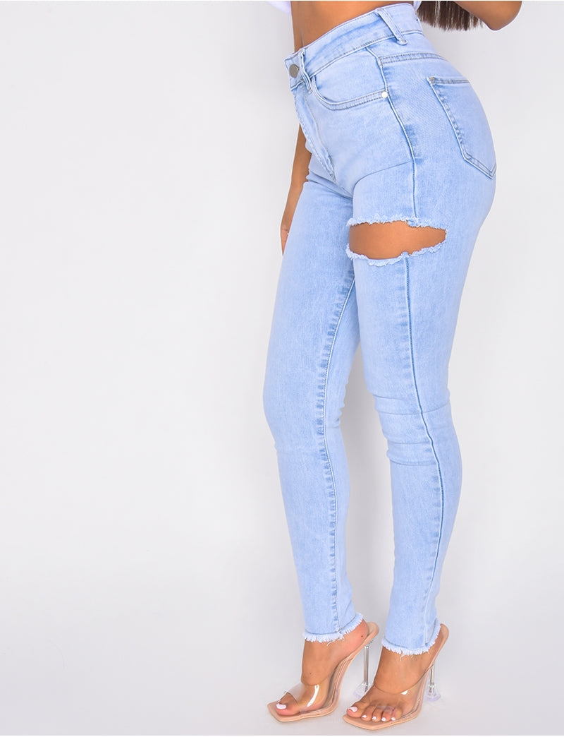 Jeans skinny destroy ultra stretchy