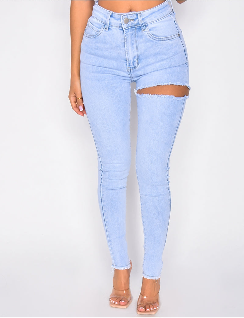 Jeans skinny destroy ultra stretchy