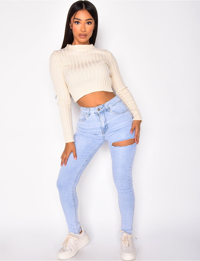 Jeans skinny destroy ultra stretchy